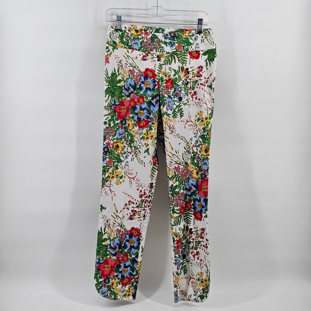 Women's Soft Surroundings Pull-On Skinny Pants White In Bloom Style 2AL99 Size S